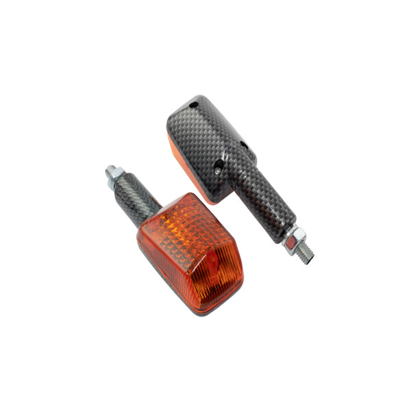 Bike It Bike it long stem mini indicators with carbon body and amber lens